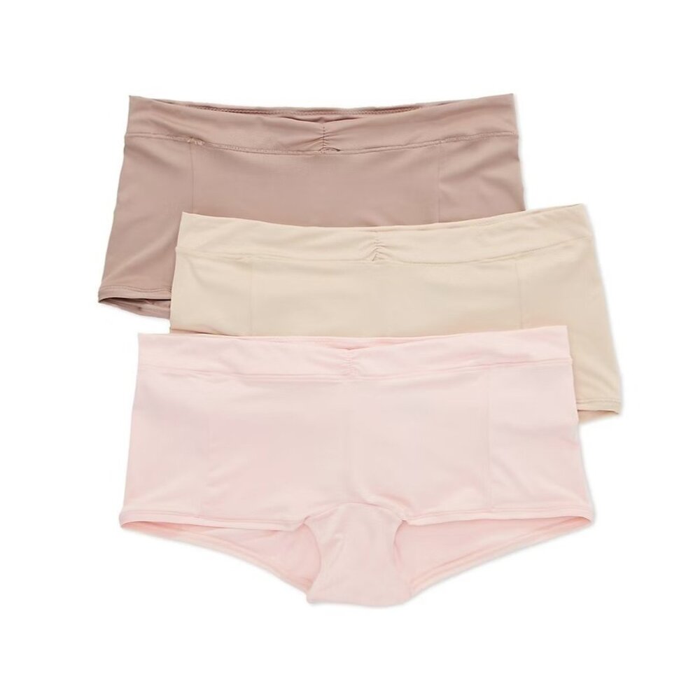 Maidenform Womens 3 Pack Size Small Mid Rise Full Coverage Boyshort Panty NEW